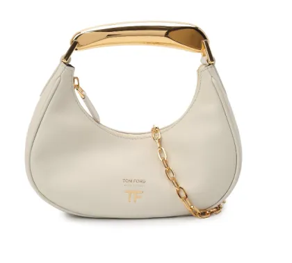 Mini leather hobo bag-white