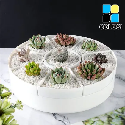 Nine-grid Rotating Succulent Flower Pot