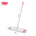 A130071 LiAo Esfregona plana de algodão com 60 cm de largura e cabo longo de 135 cm para limpeza de piso