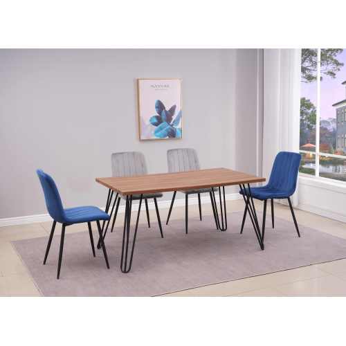 Mesa de comedor industrial: patas de metal de madera