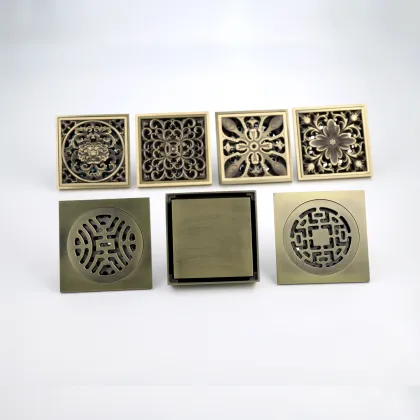 Brass Bathroom Drain Strainer - Invisible Square Floor Drain