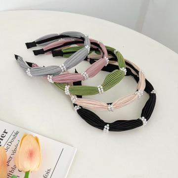 Vintage Pearl Rhinestone Headband - Trendy Hair Jewelry for Women
