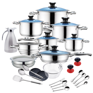Stainless Steel Saucepan Set - 33pc Household Cookware Kit