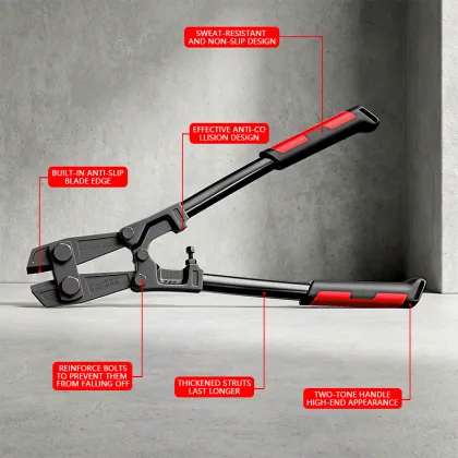 Red and black handle anti-slip bolt cutters