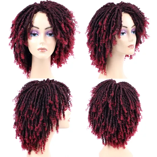 Dreadlock Wig Braided Twist Short Curly Heat Resistant Fiber Synthetic Braids wig for Black Women