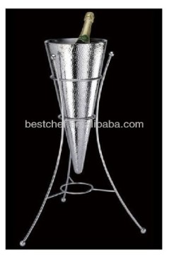 18-10 stainless steel Hammer points Double wall wine bucket with stand