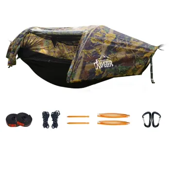 Portable Outdoor Camping Hammock with Tree Straps, Mosquito Net, and Rain Tent