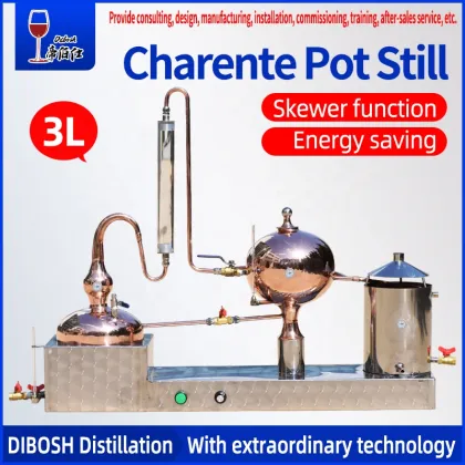 Copper Still Equipment for Brandy and Whiskey Distillation - 3 Liter Copper Pot Still