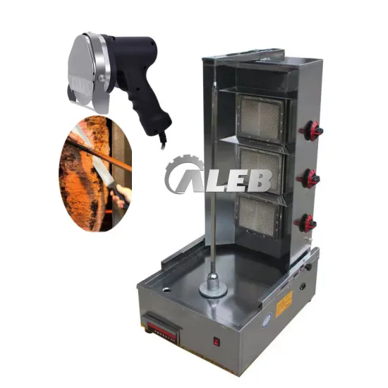 Stainless Steel Automatic Shawarma Cutting Machine with 5-Burner Kebab Machine