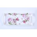 Ensembles de plateaux rectangulaires design rose