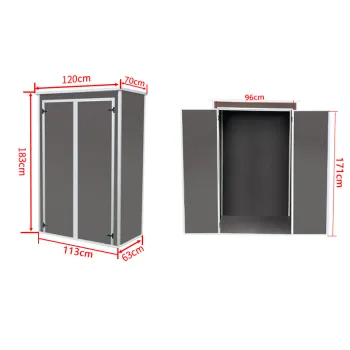Double Lockable Rot-Proof Metal Garden Shed with Easy Assembly and Anti-Corrosion