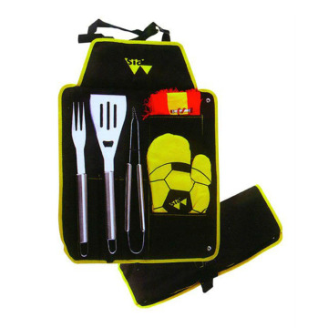 BBQ set in apron with glove