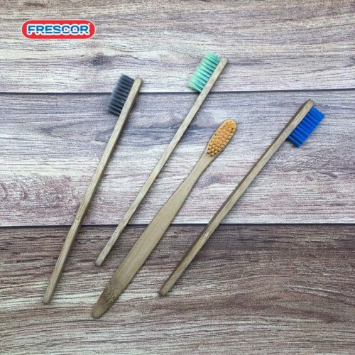 cepillo de dientes de bambú impreso logotipo personalizado al por mayor