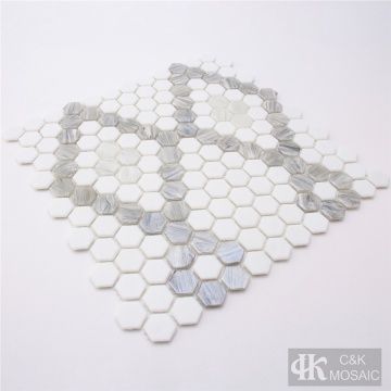 Glass mosaic tiles with a diamond pattern