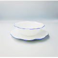 Vajilla elegante, platos tipo cuenco de ópalo blanco