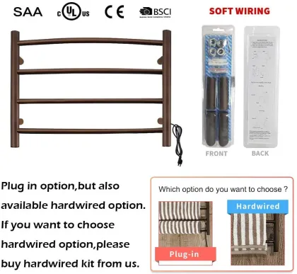 Electric Towel Warmer for Bathroom Plug-in Towel Rack