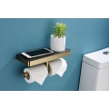 Toiler Paper Holder With Black Slabstone Shelf