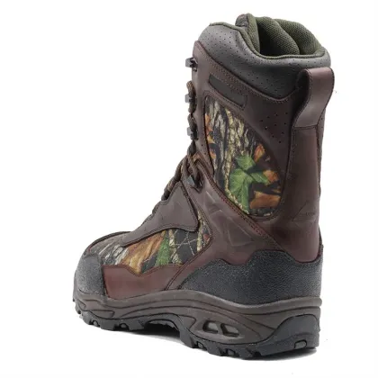 Black Genuine Leather Female Work Acid Resistant Middle Cut Safety Boots