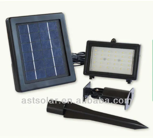 Parking Lighting 30LEDs Outdoor Solar Flood Light (with battery inside the lamp,2W foldable solar panel)