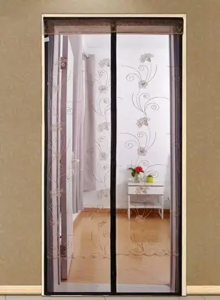 Printed Magnetic Screen Door Curtain