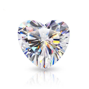 Loose White Lab-Created Heart Cut Moissanite Diamonds for Ring and Earring