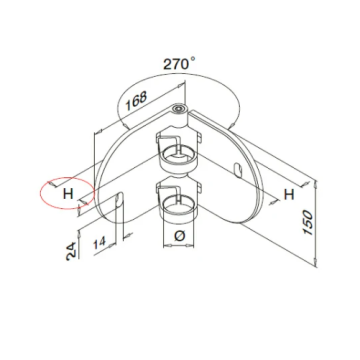 Soporte de balsero para pasamanos de acero inoxidable