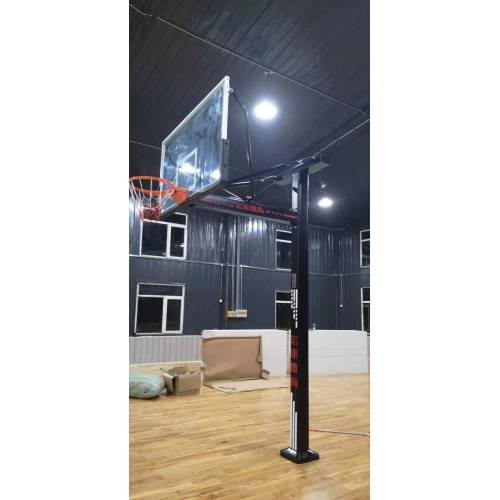 Fixed single-arm basketball hoops