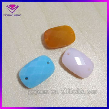Wuzhou glass stone supplier cushion cut glass stone blue glass gems