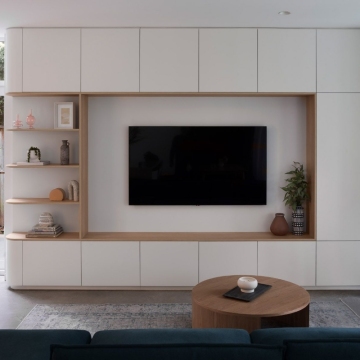 Armoire à télévision en bois moderne avec stockage - support de télévision multifonctionnel avec tiroirs