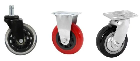 1.5-3 Inch TPU Rubber Light Duty Durable Industrial Swivel Hard Rubber Caster Wheel