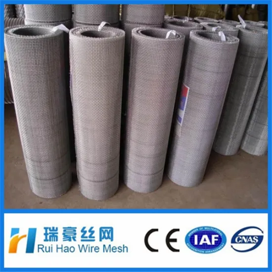 Stainless steel crimped wire mesh 0.4mm diameter 50mm mesh size