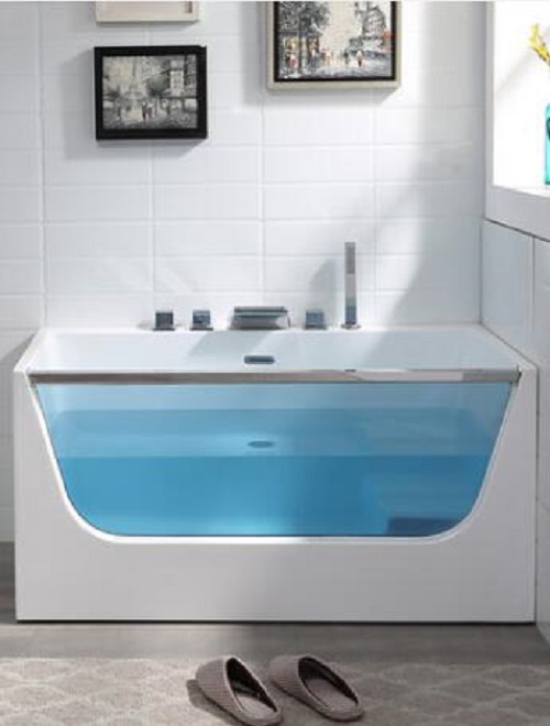 Acrylic Baby Freestanding Bathtub with seat with glass