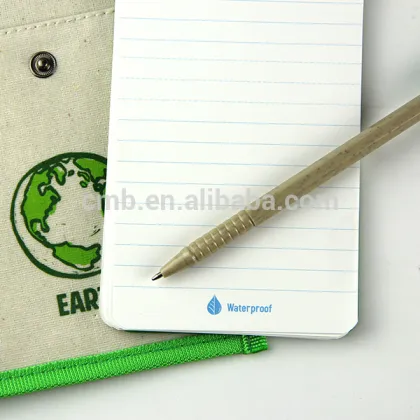 Eco waterproof fabric bag with stone paper notebook stationery earth friendly products