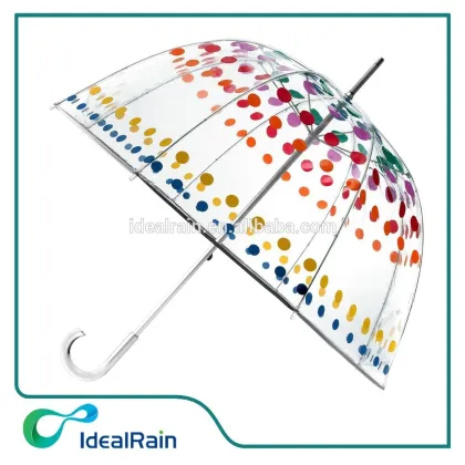 colourful polka dot print tranaparent apollo umbrella