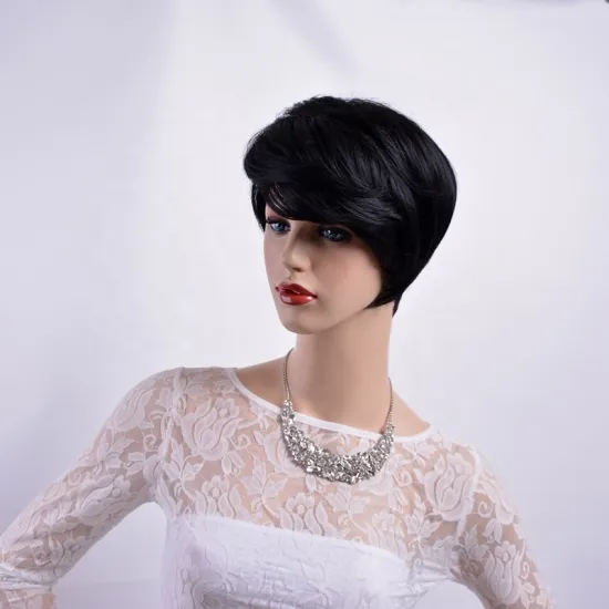 Wholesale top quality Synthetic wigs Clip in Hair Fringe natural wave black short kinky curly hair for fashion women