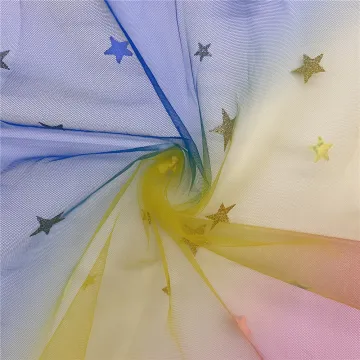 100% Polyester Rainbow American Mesh Tulle Fabric