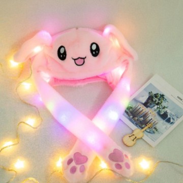 Cute LED Bunny Rabbit Ears Hat with Custom Embroidery for Children