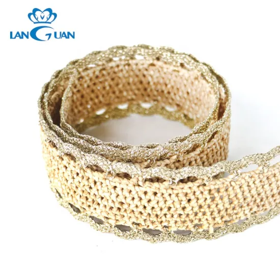 Metallic Straw Plaited Material Fashion Sandals for Beach Shoes