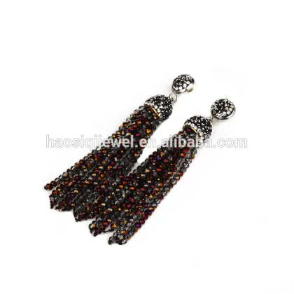 golden crystal beaded earrings cheap hoop earrings for girls