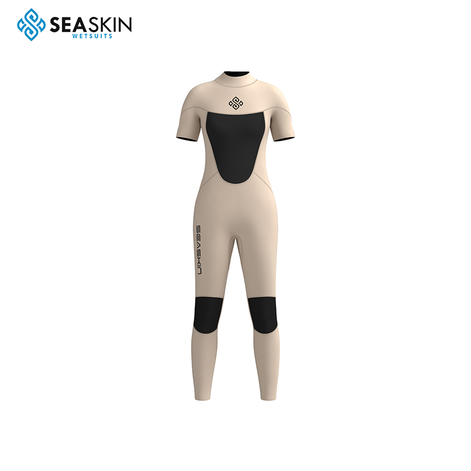 Seaskin Short Sleeve Rear Zip Women's Springsuit Wetsuit