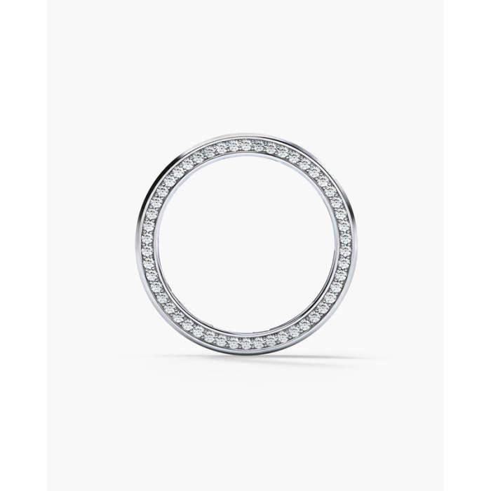 Platinum brushed brilyante edge men's wedding band