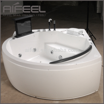 CE ROHS approved luxury 1 person whirlpool hydro massage bathtub with TV option