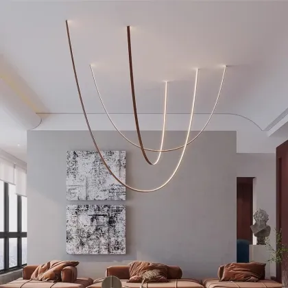 Modern Custom Line Chandelier Pendant Lights for Living Room and Bedroom
