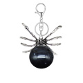 Black Onyx 16MM Ball Antique Silver Spider Pendant (47x40mm) for DIY Making Jewelry