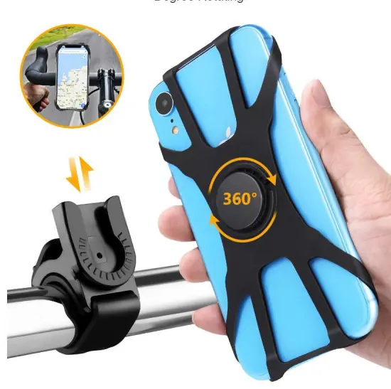 360 Degree Rotatable Silicone Bicycle Detachable Mobile Holder
