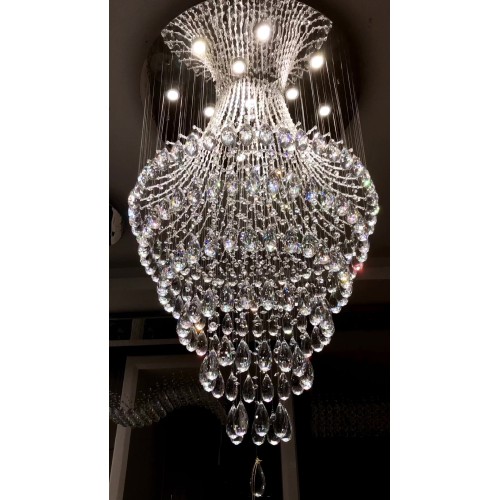 Biço de cristal de luxo Chandelier LED Light &amp; Pingnder Iluminação personalizada para o corredor da sala de estar