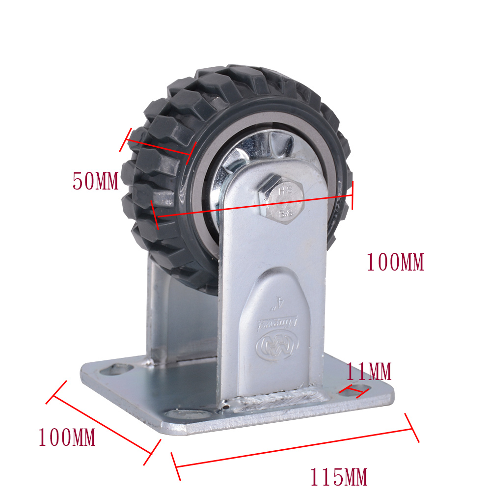 4 Inch Grey Pvc Fixed Caster