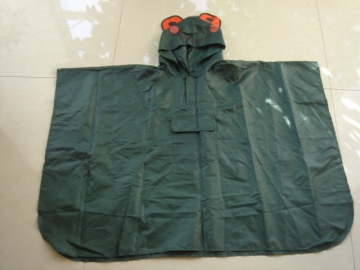 Kanak-kanak Cute Katak Corak Poliester Hujan Poncho