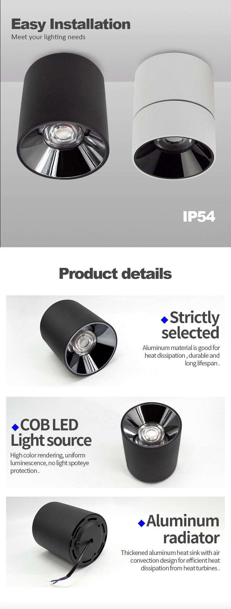 Surface Mounted Cob Led Downlight