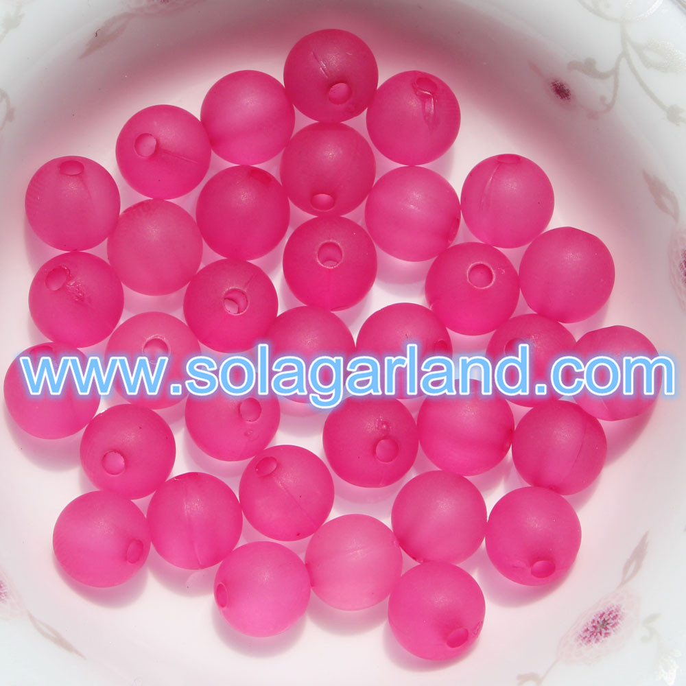 rosted Crystal Round Lucite Beads 